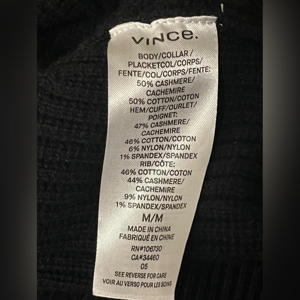 Vince Black Cashmere Blend Sweater with Back Tie Detail, size M - Picture 11 of 12
